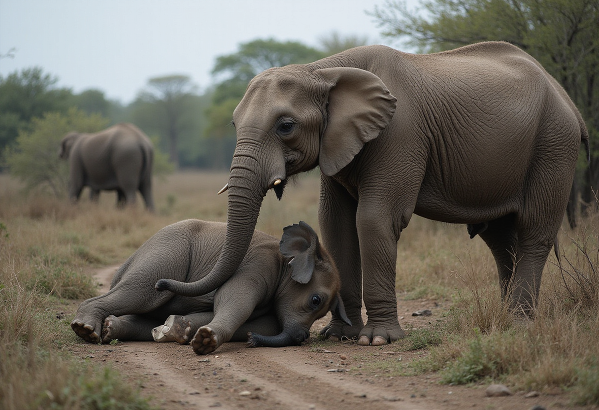 Heartbreaking photograph of an elephant and deceased calf wins Wildlife Photographer of the Year 2026 - Natural History